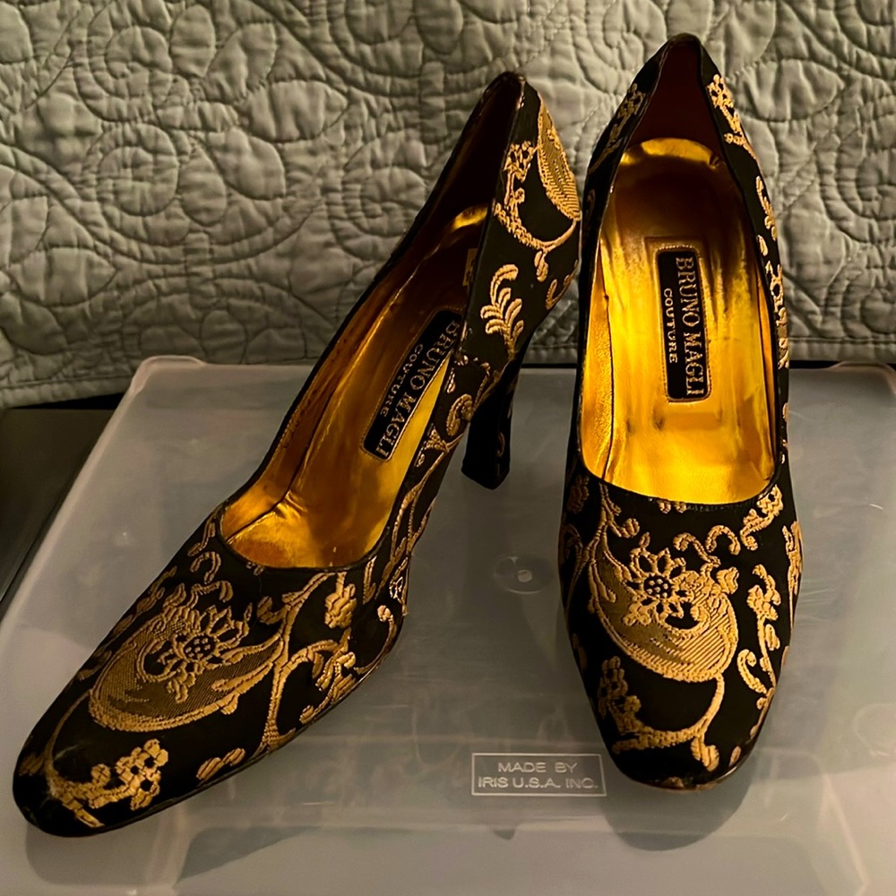 Bruno Magli Couture Women’s Black and Gold Heel